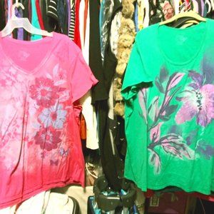 Two Ladies short sleeve sparkly tees Size 4X